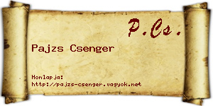Pajzs Csenger névjegykártya